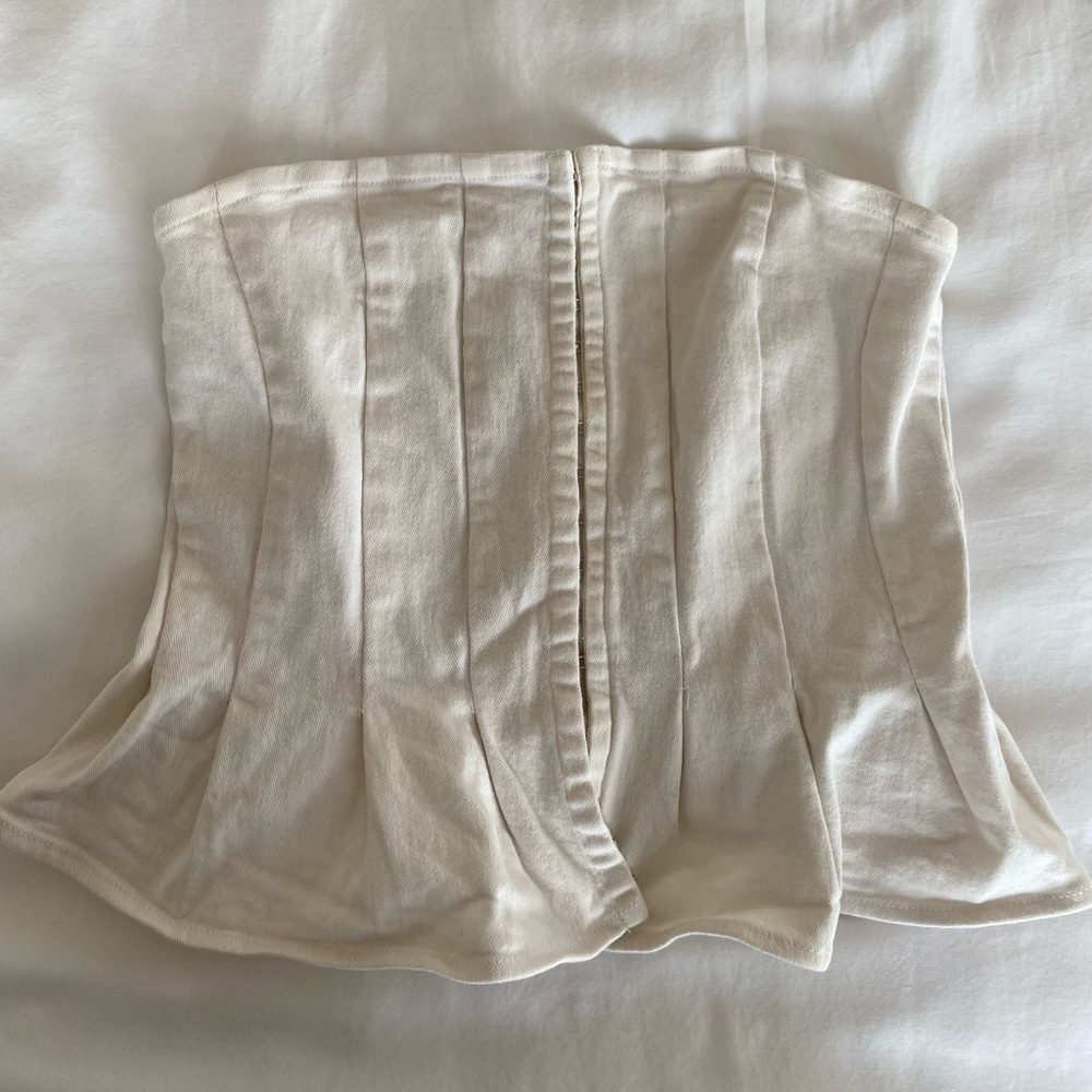 LA hearts cream bustier top